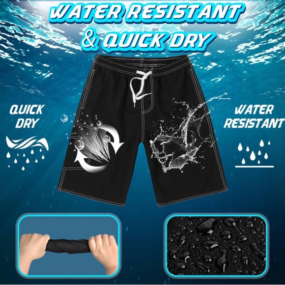 Mens Swimming Trunks Swim Trunks Quick Dry Swim Shorts with Mesh - Picture 4 of 7